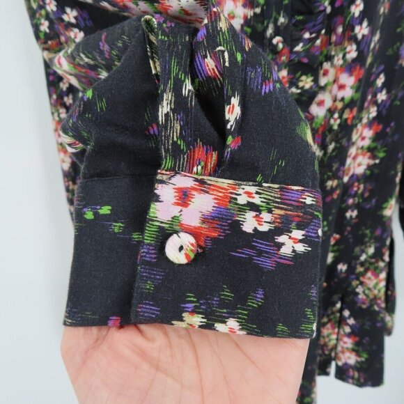 Tuckernuck Women Small Tate Onyx Falling Flowers Bouquet Dress Pleated Floral - Picture 4 of 10